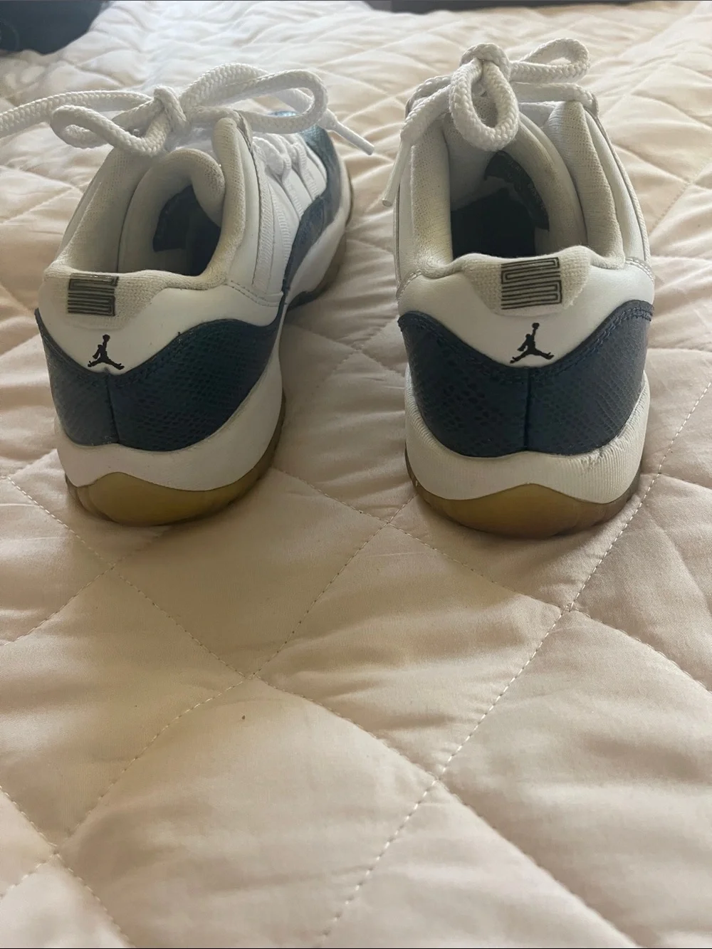 Air Jordan 11 Retro Low Snakeskin Navy/White sneakers- Size 6Y